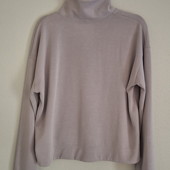 Athleta Seasoft Quarter 1/4 Zip Cropped Pull.over Tensil Grey - Picture 8 of 8